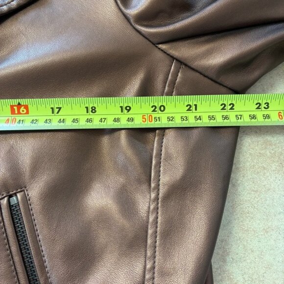 NWT Torrid Copper Faux Leather Asymmetrical Moto Jacket - Picture 13 of 16